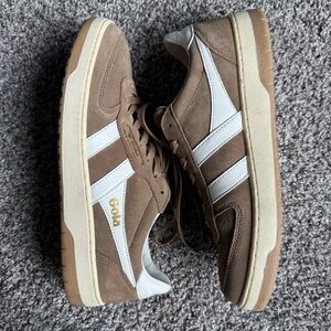 Gola hawk suede sneakers in tobacco brown